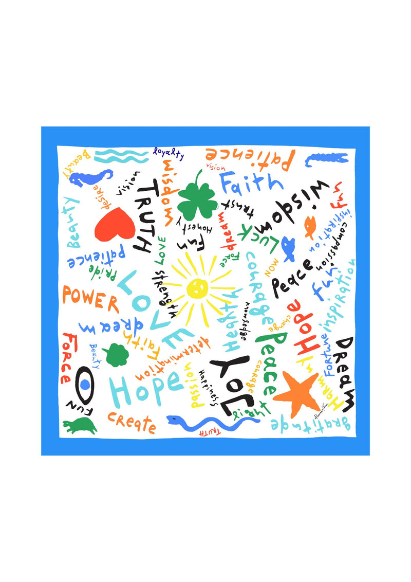 Kakanias Scarf Joy Hope Dream White