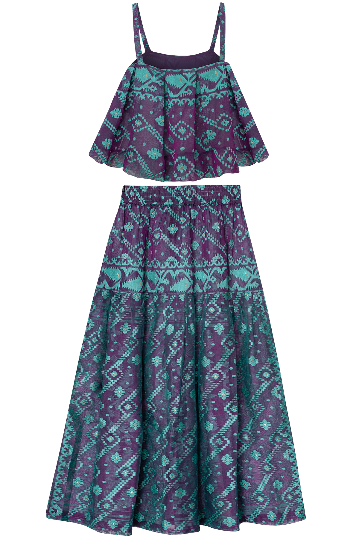 One-of-a-kind Sari Top/Skirt Set