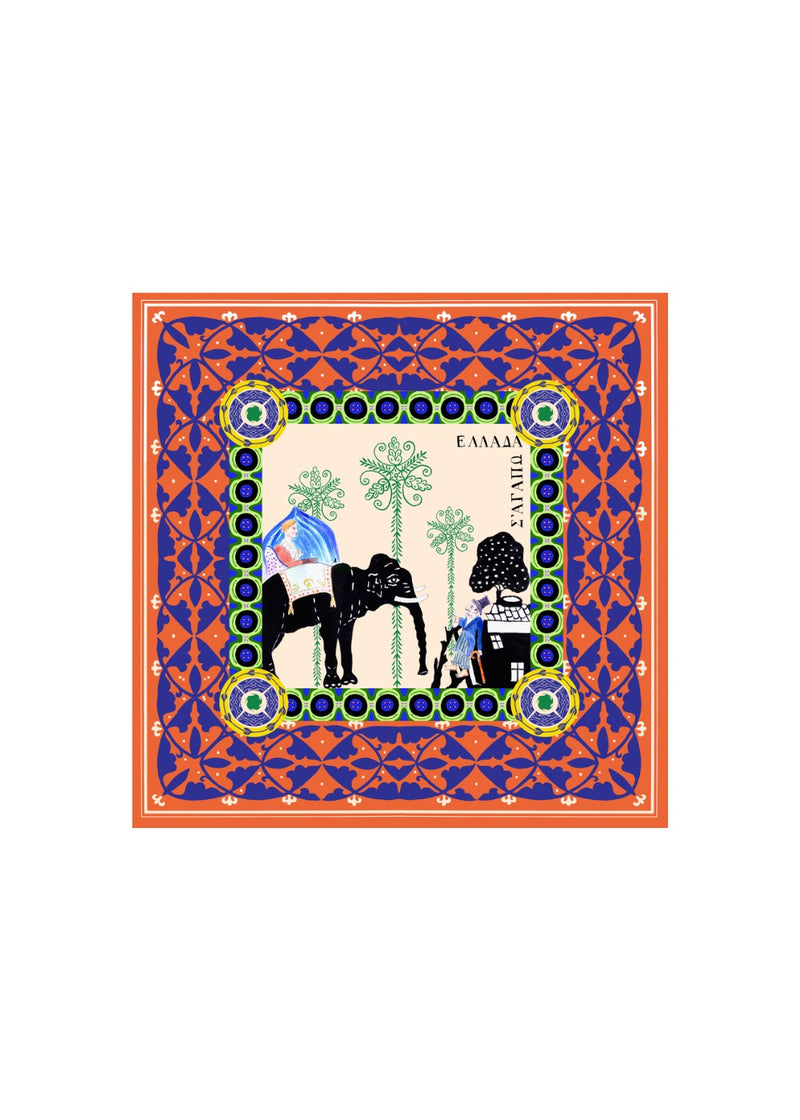 Benaki Scarf Orange 90