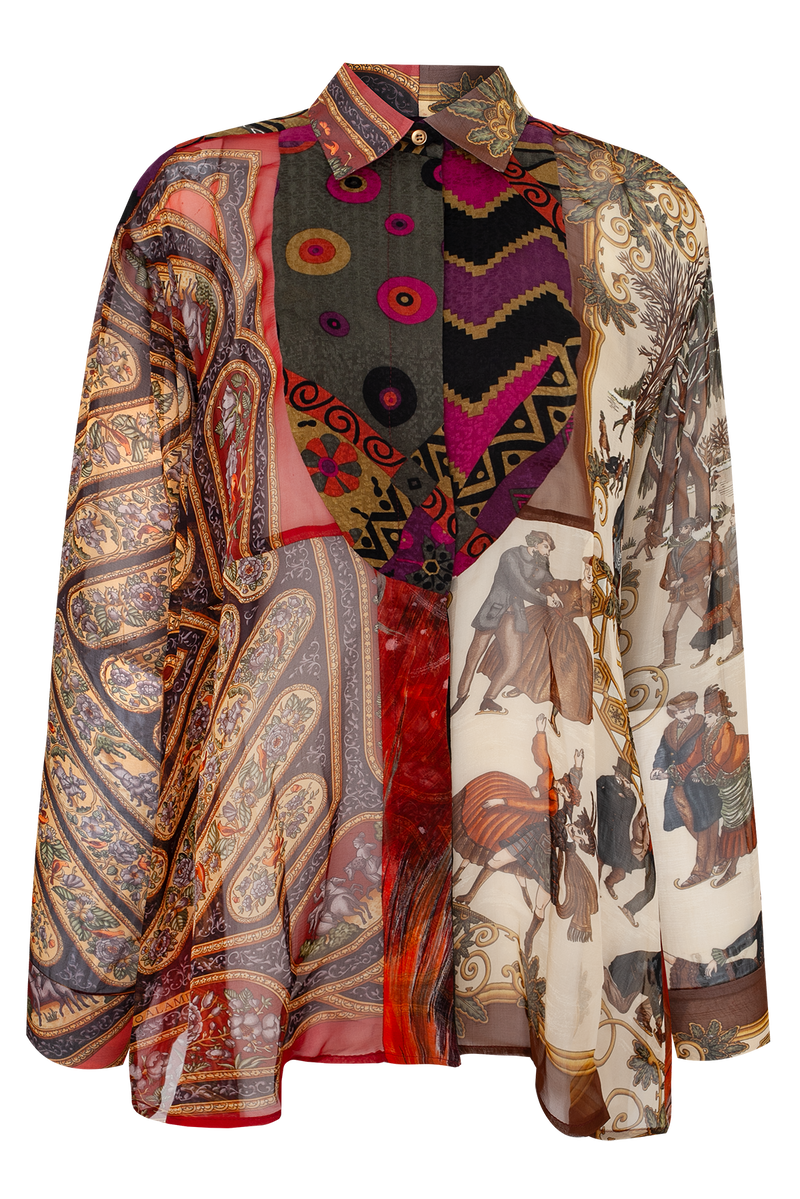 One-of-a-kind Plastron Blouse Chiffon