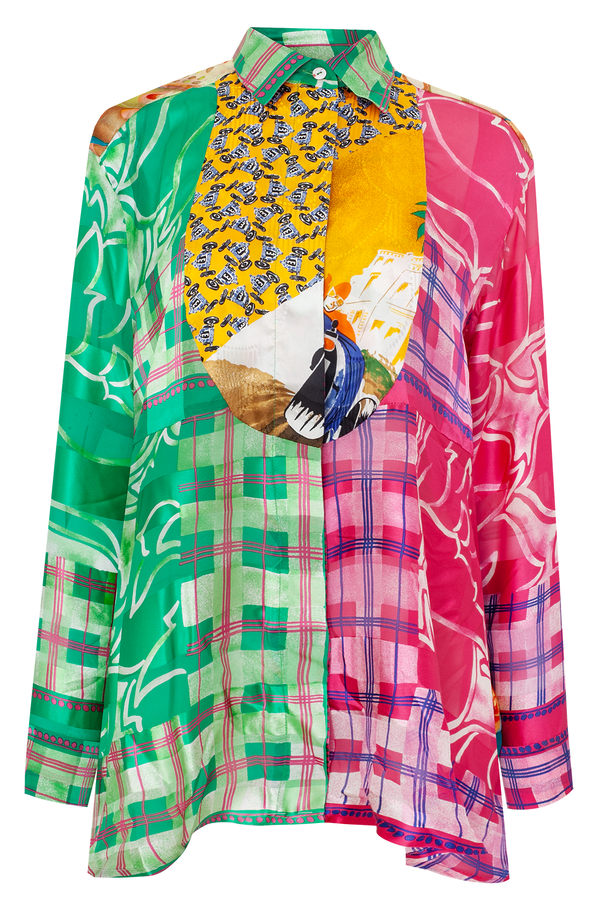 One-of-a-kind Plastron Blouse Silk