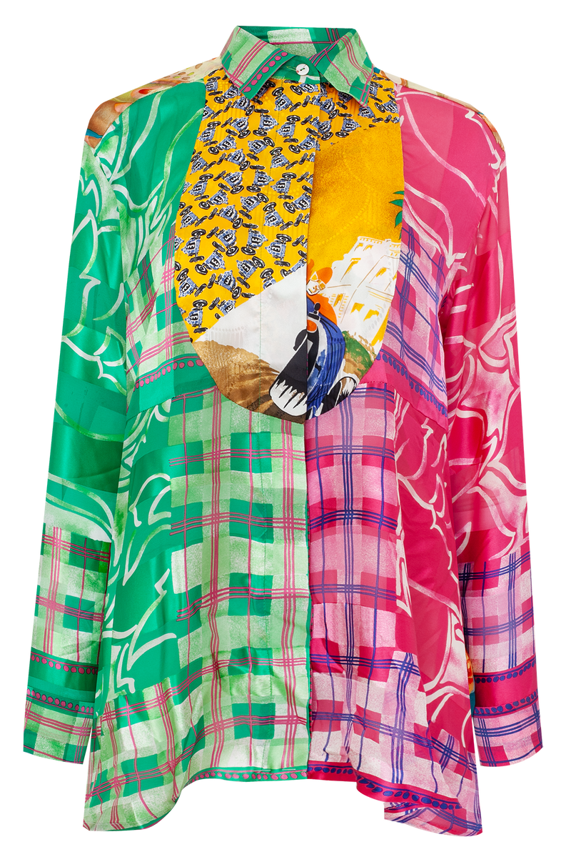 One-of-a-kind Plastron Blouse Silk