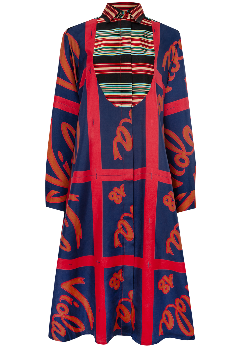 One-of-a-kind Plastron Dress Silk