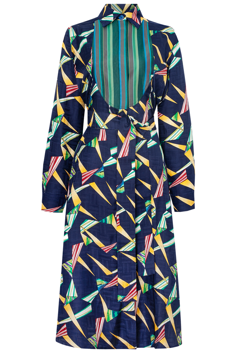 One-of-a-kind Plastron Dress Silk