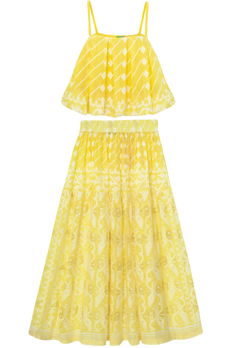 One-of-a-kind Sari Top/Skirt Set