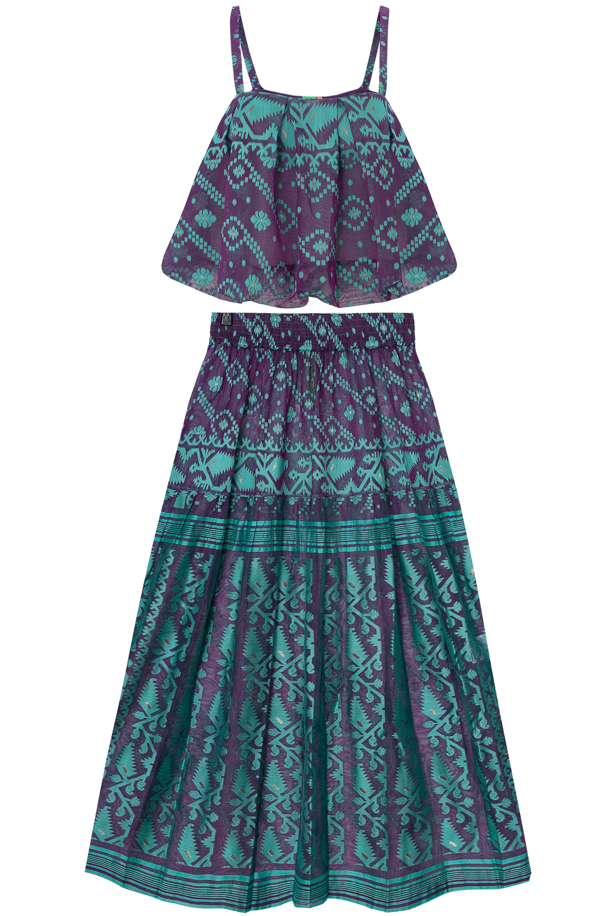 One-of-a-kind Sari Top/Skirt Set