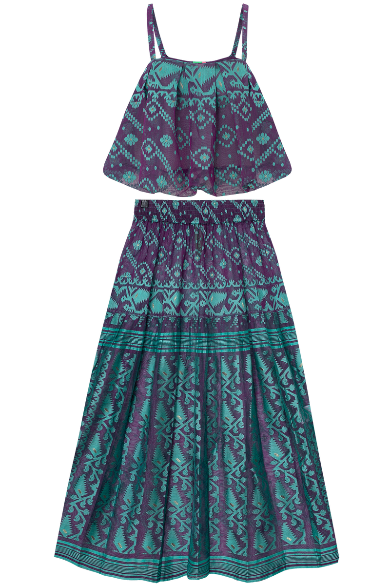 One-of-a-kind Sari Top/Skirt Set