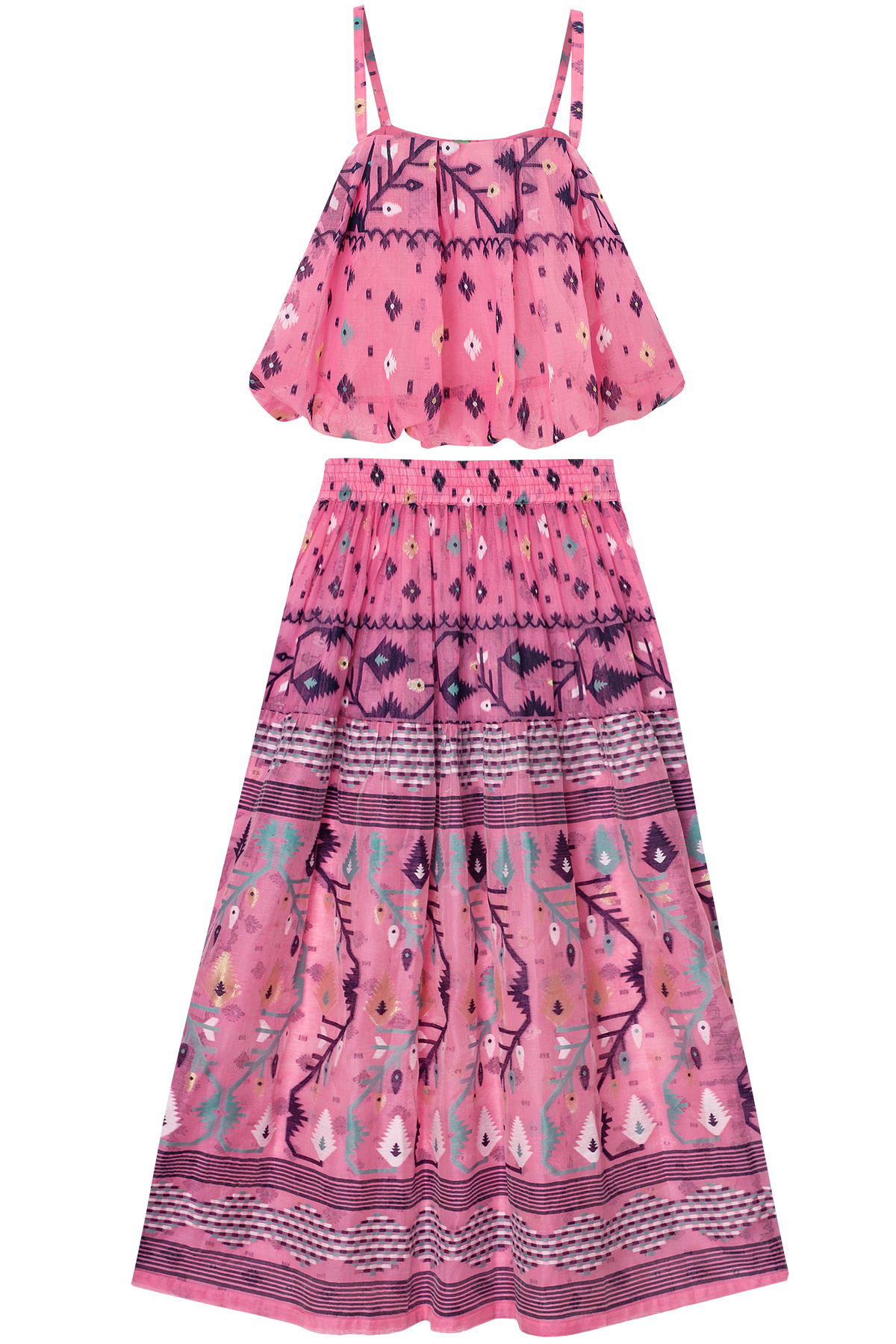 One-of-a-kind Sari Top/Skirt Set