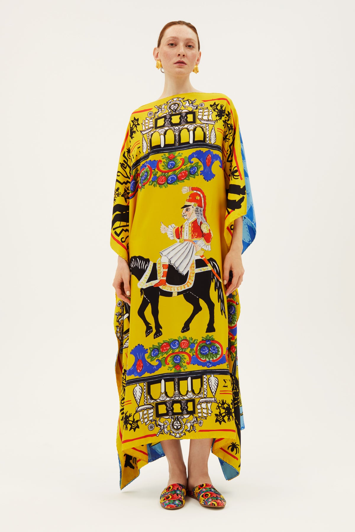 Benaki Kaftan Yellow/Blue