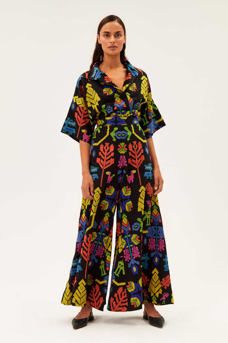 Kilimi Embroidered Palazzo Pants