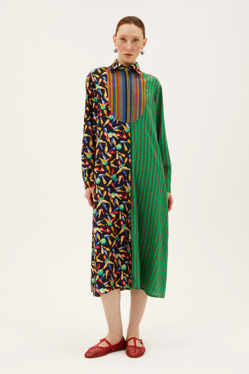 One-of-a-kind Plastron Dress Silk