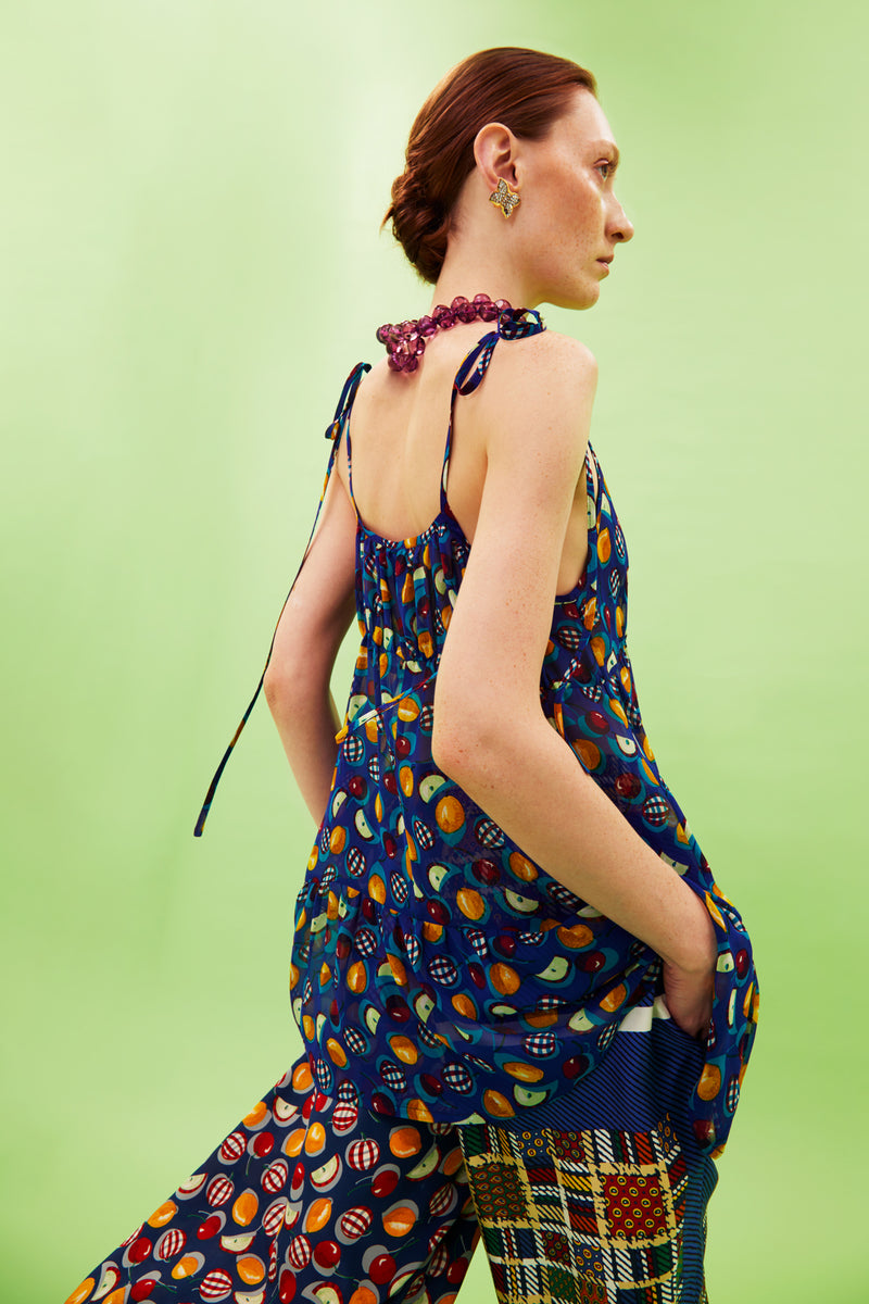 One-of-a-kind Volant Top Silk