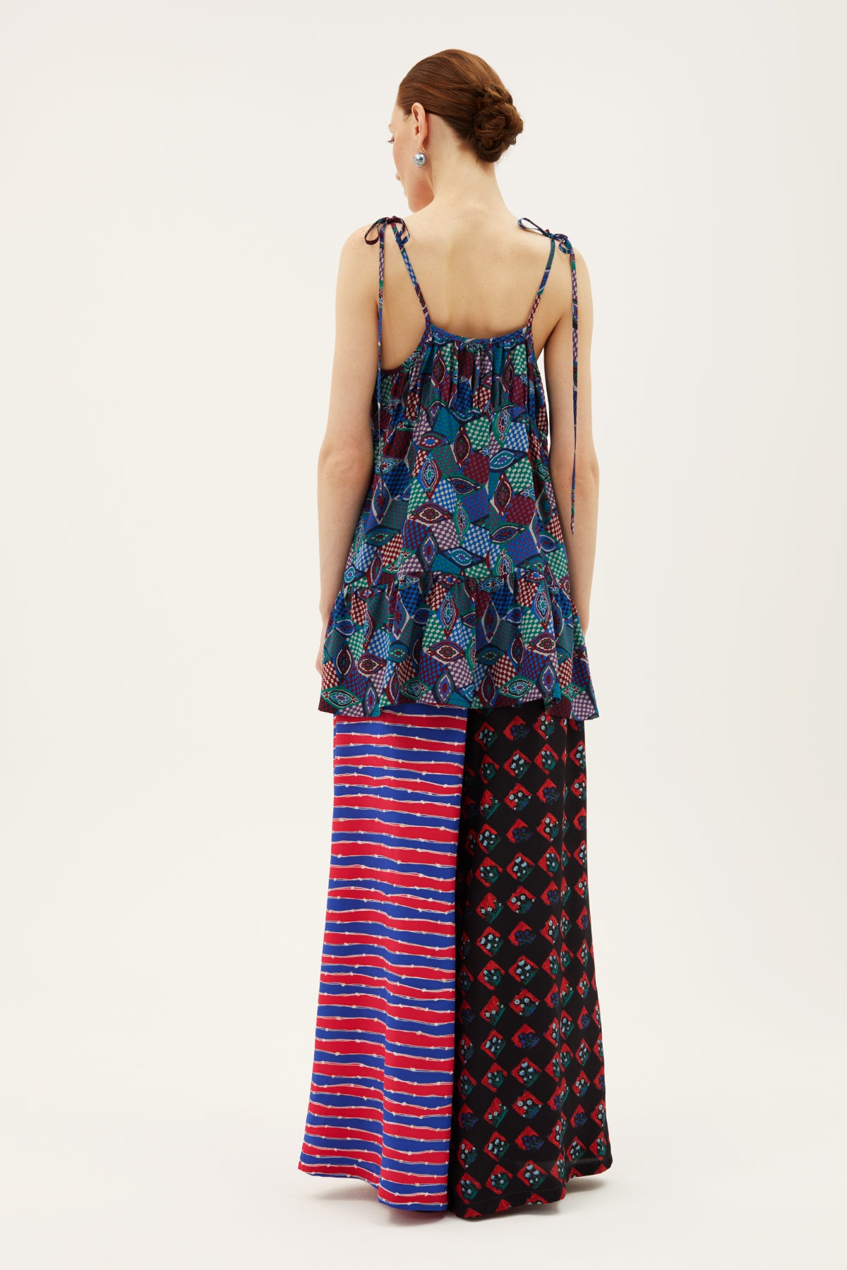 One-of-a-kind Flared Leg Pants Silk