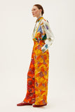 One-of-a-kind Flared Leg Pants Silk