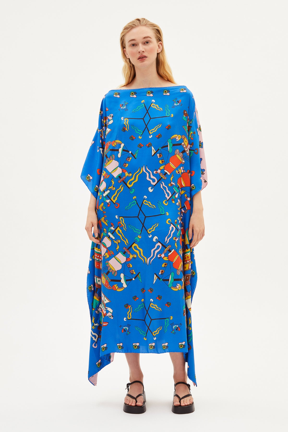 Greek Kaftan Caravi Blue Pink