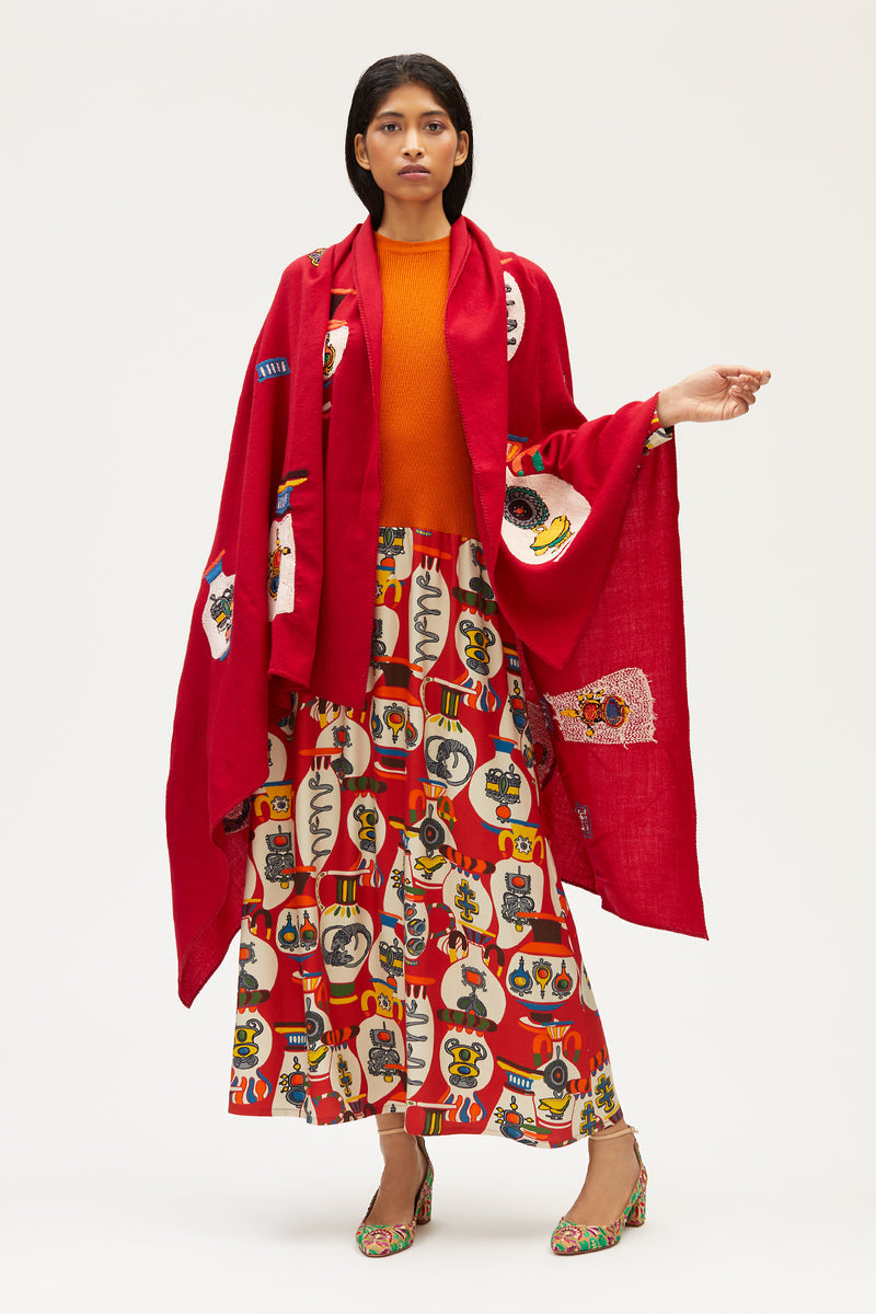 KOSMIMA Embroidered Wool Scarf Meret