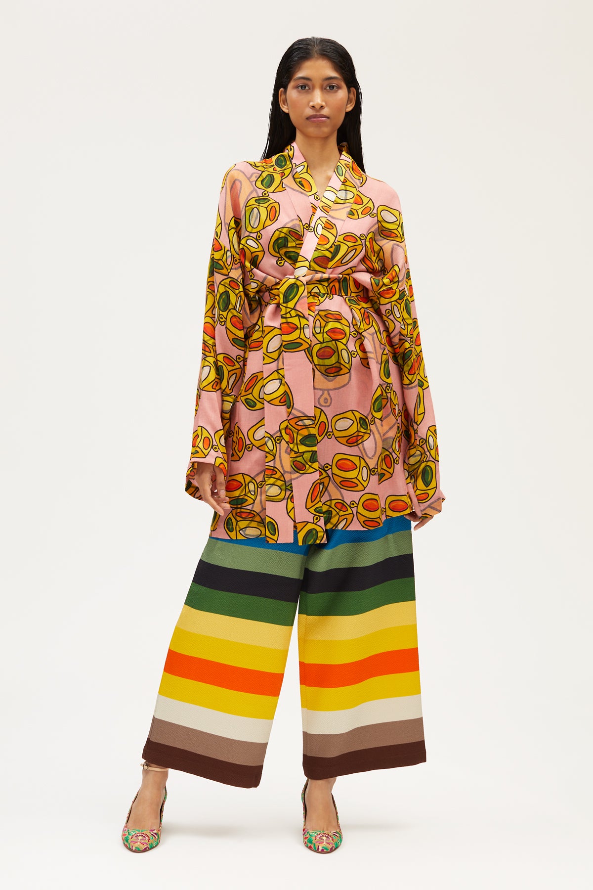 KOSMIMA Short Kimono Panos Wool