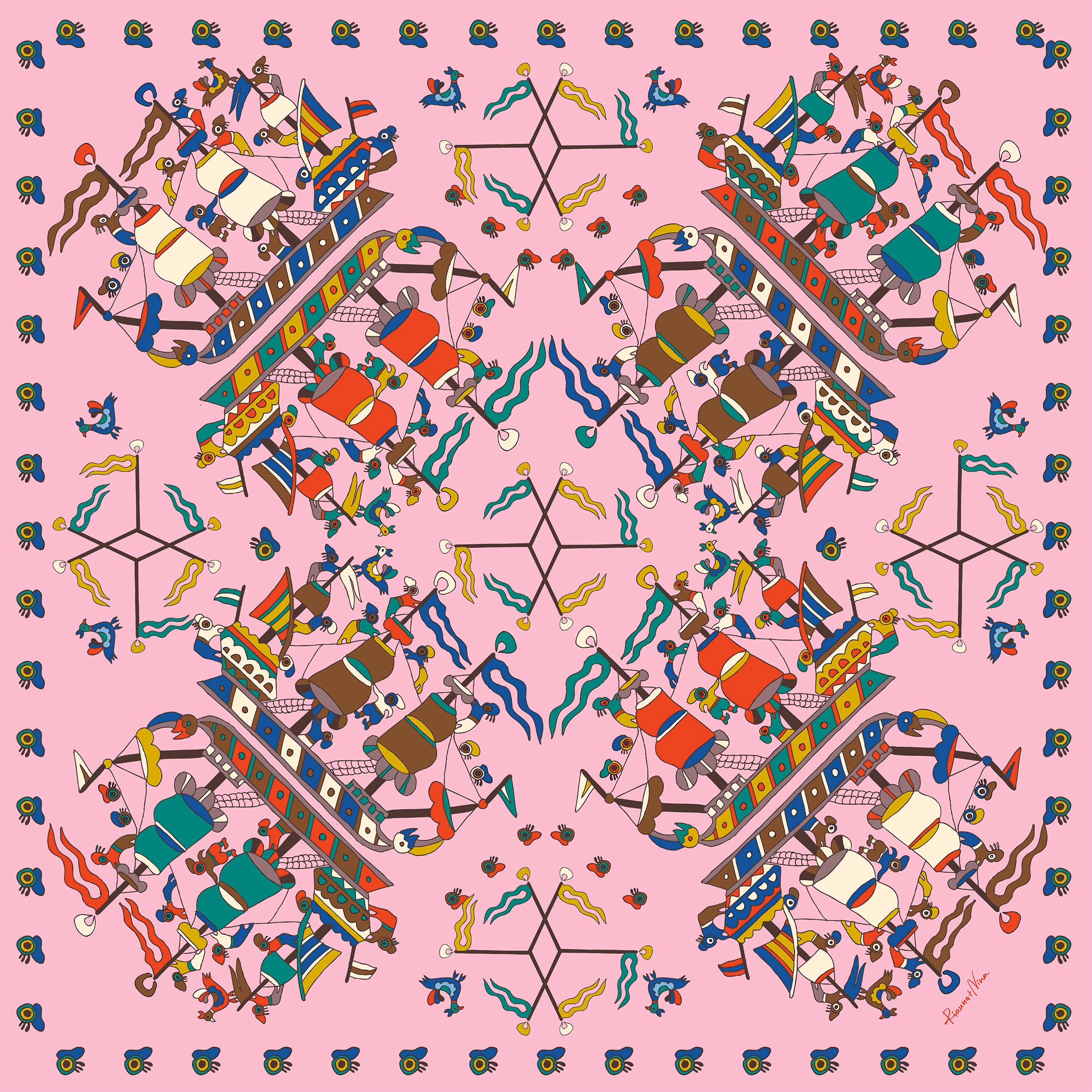 Greek Scarf Caravi Pink