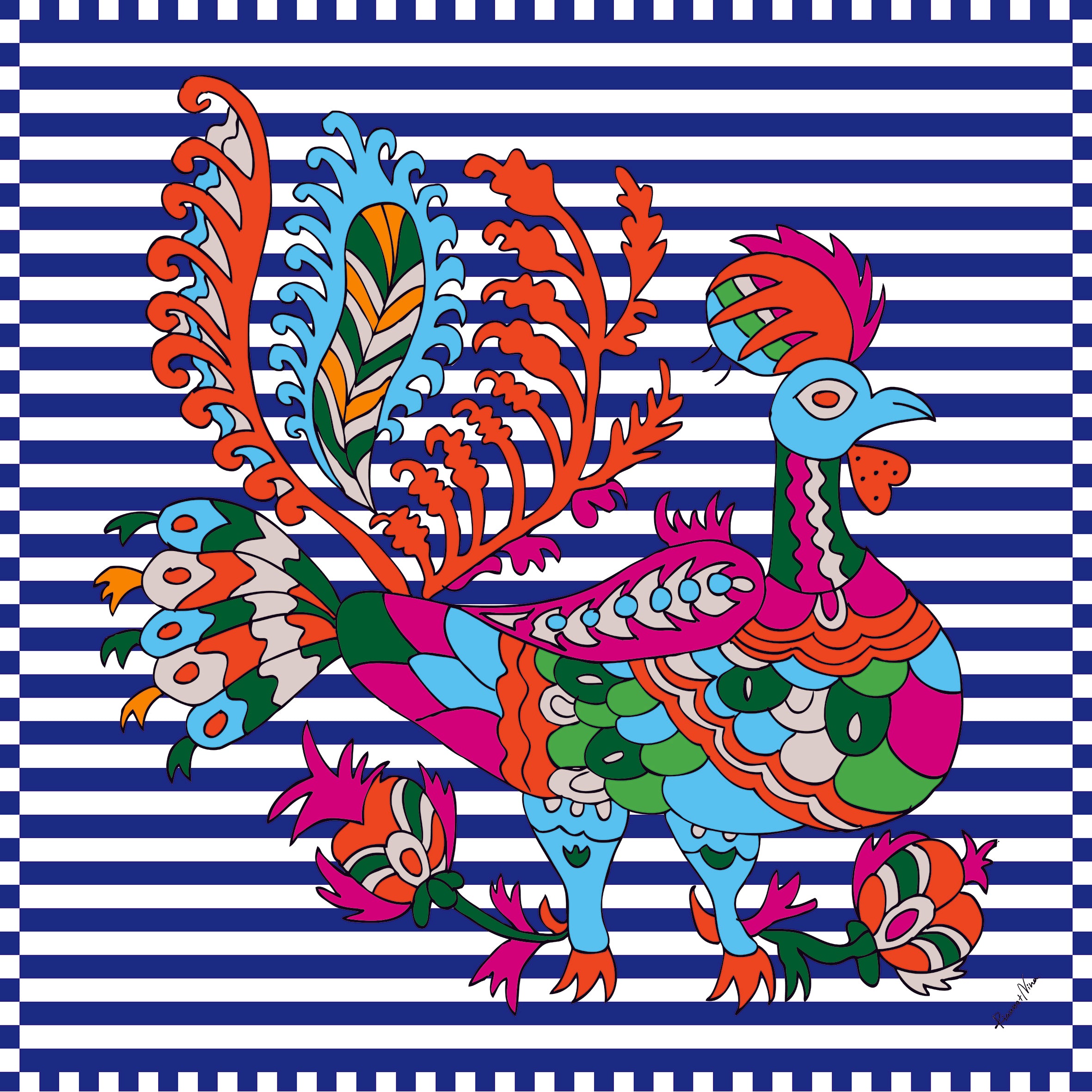 Greek Scarf Naftis Blue