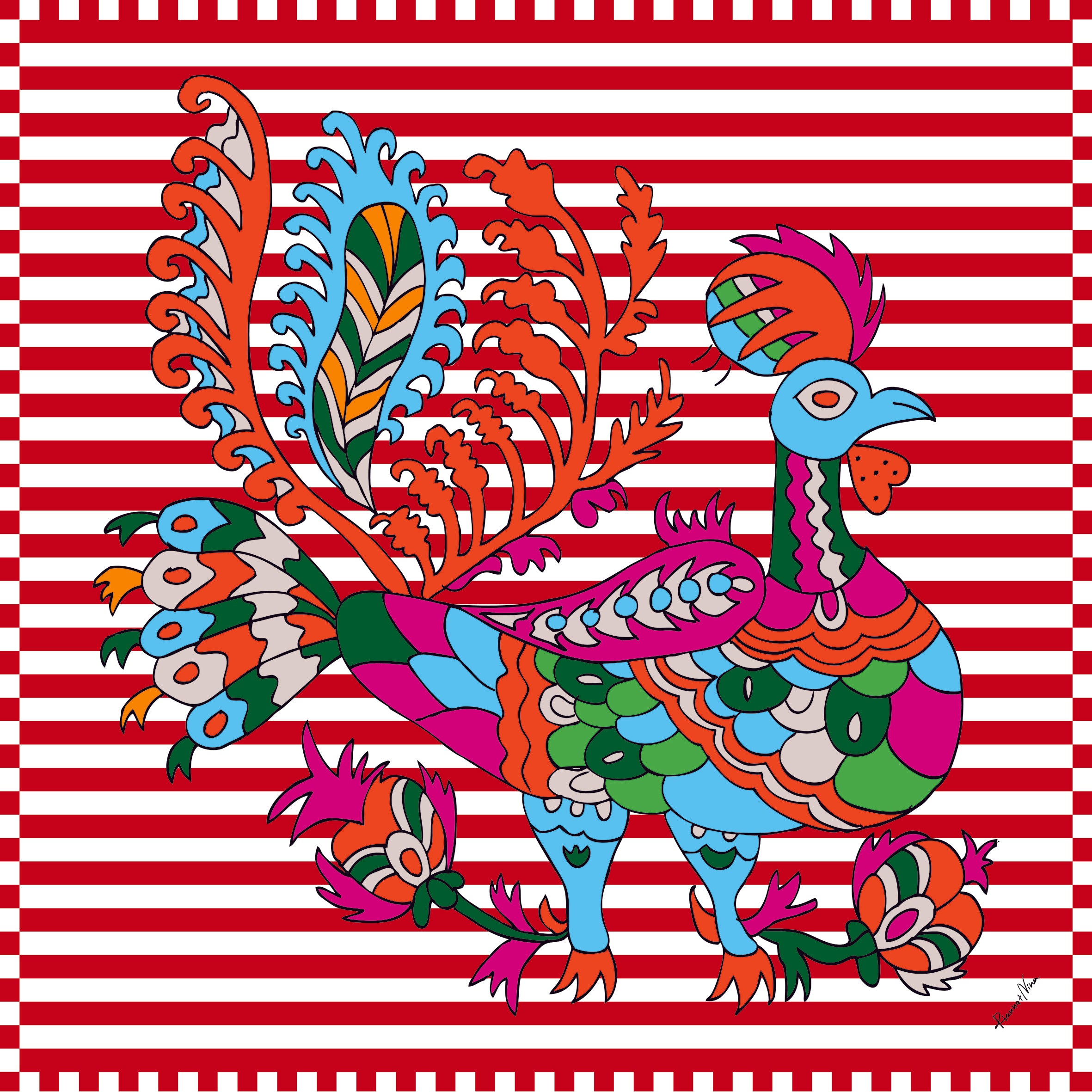 Greek Scarf Naftis Red