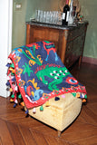 RIANNA + NINA x SVEVA'S HOME Embroidered Linen Scarf Amici Blu With Tassels