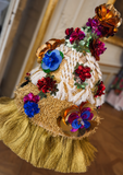 One-of-a-kind Fashion Show Straw Hat with Braids