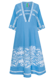 One-of-a-kind Kaftan Dress Cotton Embroidery