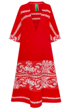 One-of-a-kind Kaftan Dress Cotton Embroidery