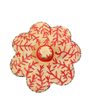 One-of-a-kind Straw Hat Flower Shape Hand Painted