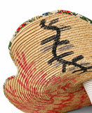 One-of-a-kind Straw Hat Flower Shape Hand Painted