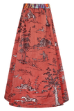 One-of-a-kind Long Skirt With Tucks Embroidery