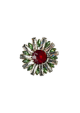 Vintage Crystal Flower Brooch