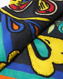 CAROLINA HERRERA x RIANNA + NINA Embroidered Wool Scarf Black