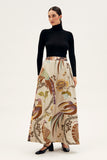 One-of-a-kind Long Skirt With Tucks Embroidery