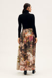 One-of-a-kind Long Skirt With Tucks Embroidery