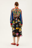 One-of-a-kind Skirt with Tucks Cotton