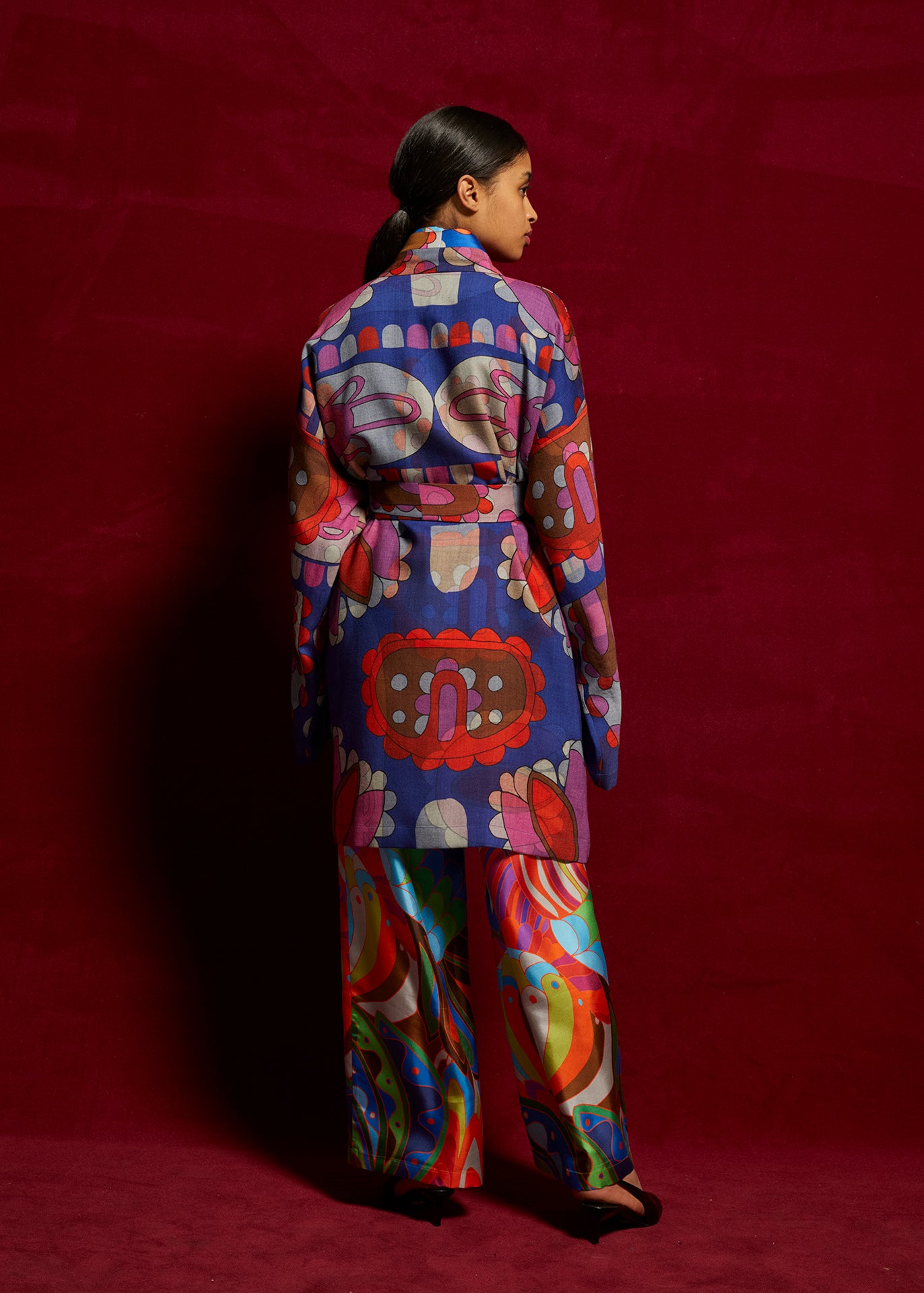 PETALOUDA Short Kimono Panos Wool