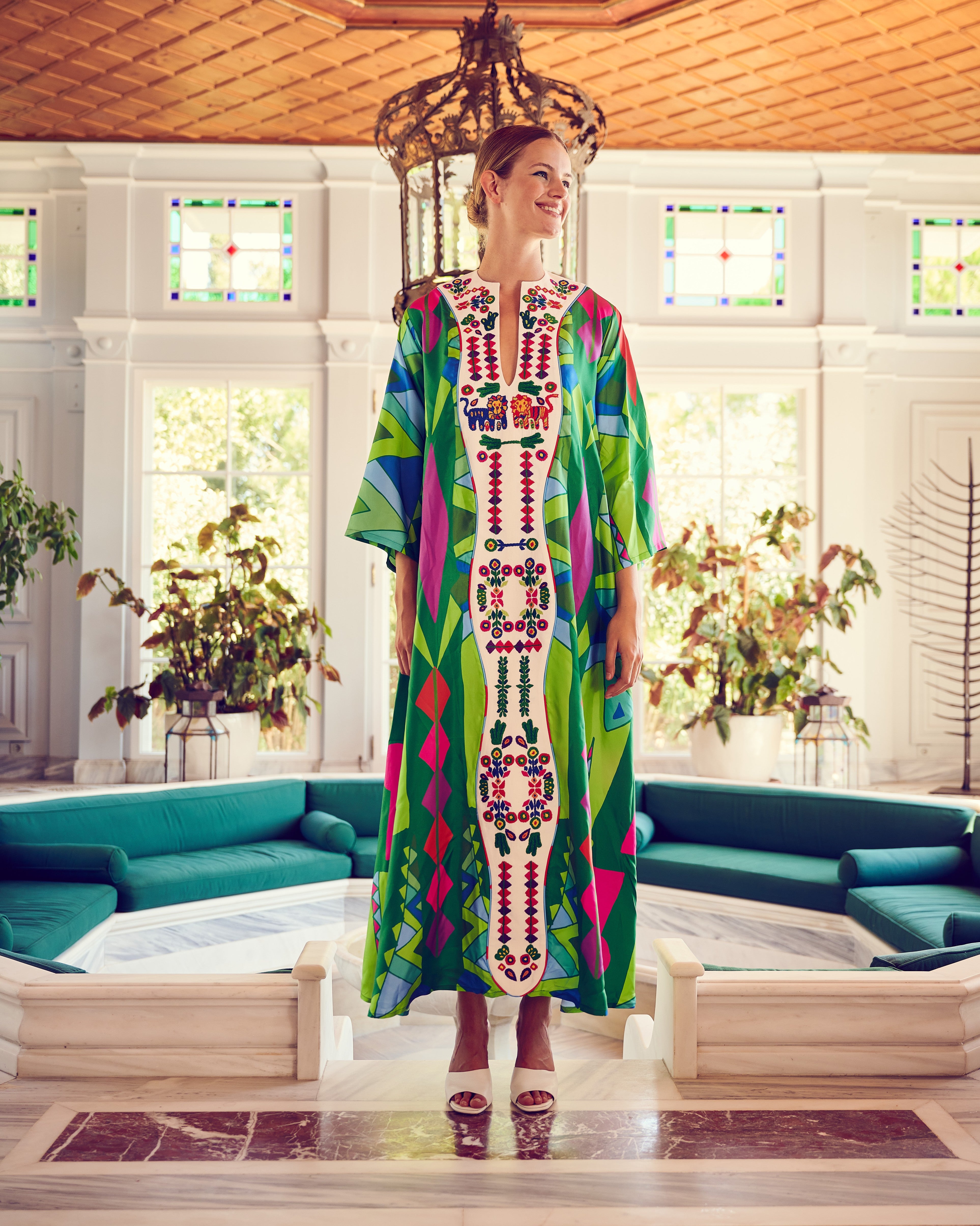 GEOMETRIA Plastron Dress Lauren
